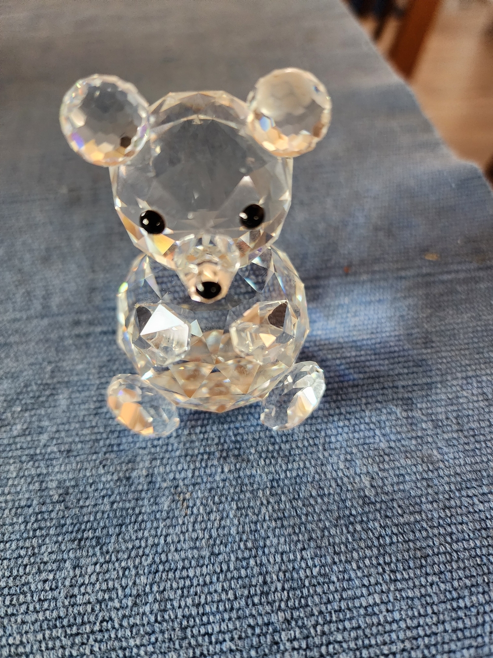 Vintage Swarovski Clear Crystal Teddy Bear Figurine